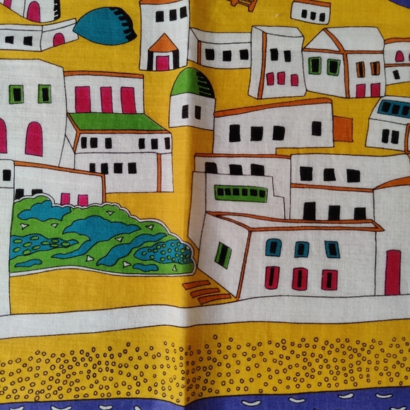 Ginnie Johansen Colorful Beach Vocation Scenery Print Cotton Scarf, - Picture 7 of 11